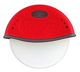Dexas One Handed Rolling Pizza Cutter, Red