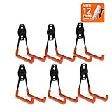 CoolYeah Steel Garage Storage Utility Double Hooks, Heavy Duty for Organizing Power Tools,Large U Hooks (pack of 6, 5 &times; 5 &times; 4.1 inches)