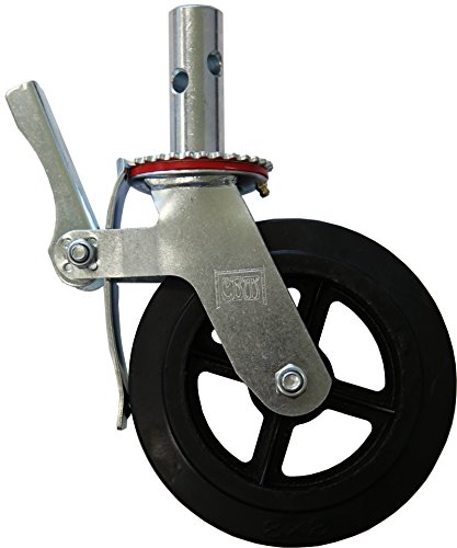 A Set of 4 Wheel 8" Caster with Cast Iron Hub 1 3/8" Caster Wheel With 2 Lock-in Brakes Scaffolding Rolling Tower CBM1290 - Thumbnail 2