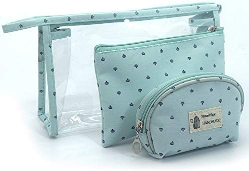 Apluschild 3 in 1 Cosmetic Bag Case Portable Carry on Travel Toiletry Bags Clear PVC Makeup Pouch Handbag Organizer for Men and Women