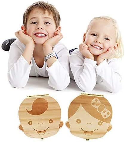 Ruiuzi Teeth Saves Box for Children and Girls Children in Souvenir Wood Gift, Accumulation of Teeth (Girl) - Image 4