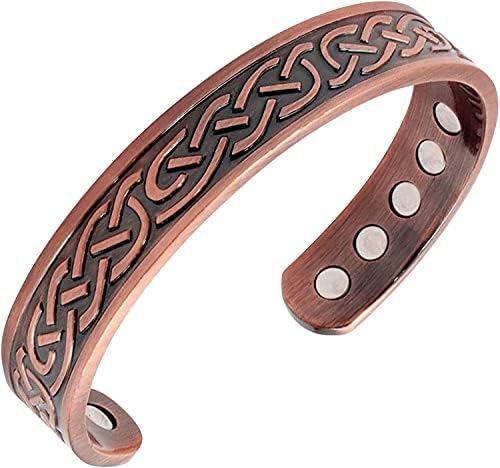 Wonder Care Pure Copper Bracelet For Women and Men Adjustable Copper Bracelet For Men Magnetic Copper Kada with Engraved 10 Magnets