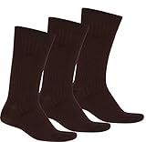 Sakkas Men's Cotton Blend Ribbed Dress Socks - 10-13 - Brown 3-Pack