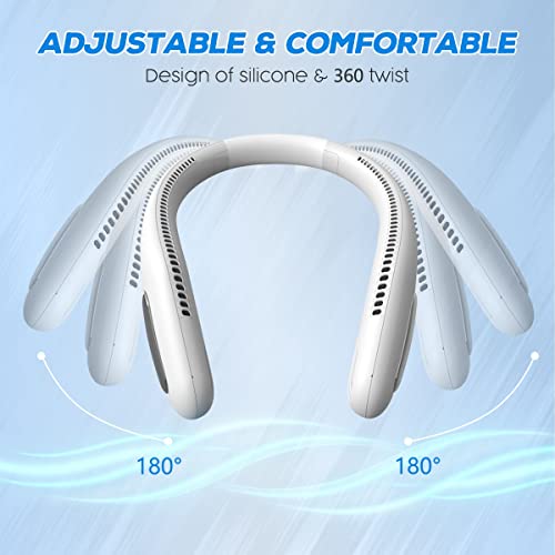 iDEART Bladeless Neck Fan, Neck Fans Portable Rechargable, 3 Speeds
