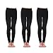 JIAYI Girls Fleece Lined Footless Tights Elastic Waist Tights for Toddler Kids Winter Warm Tights 3 Pack(4Y-14Y)