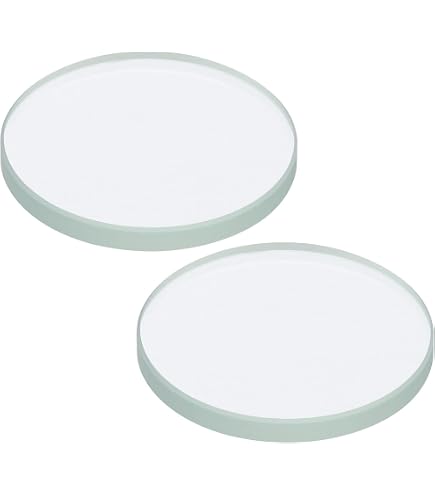 PATIKIL Diameter 63.8mm Flat Convex Lens, 2 Pcs Height 22mm High Borosilicate Glass LED Optical Convex Condenser Lens With Edge For Flashlight Car Bike Head Lamp Spotlight, Clear 3.2mm