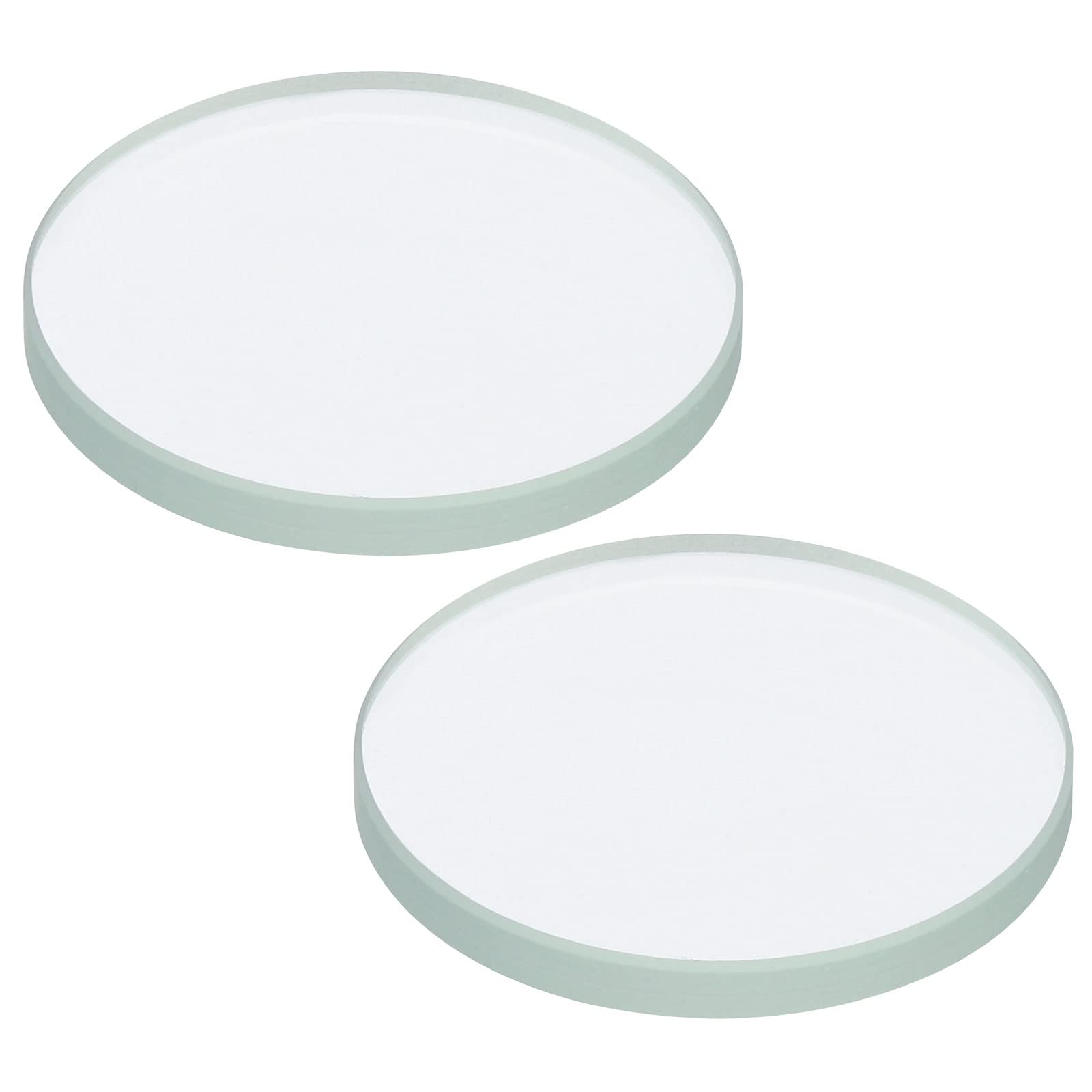 PATIKIL 1.18x0.12 Dia Flashlight Glass Lens, 2 Pcs Polished Edge Glass Lens for LED Light Source Lens Handheld Flashlight Replacement, Transparent