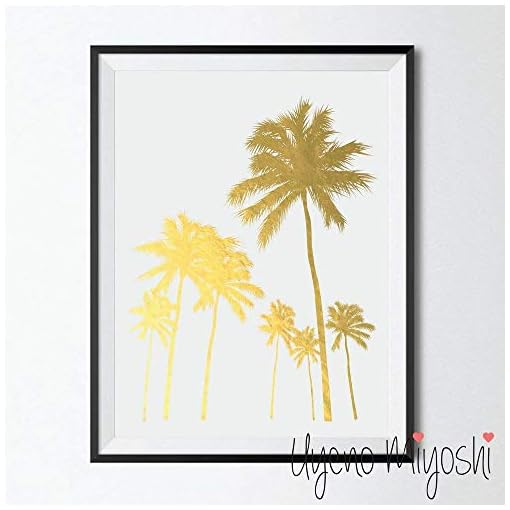 Palm Trees Gold Foil Art Print California Palm Tree I Gold Print Modern