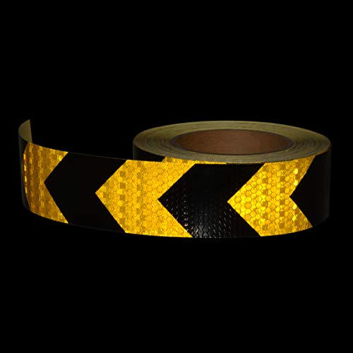 2" X 30ft Reflective Safety Hazard Warning Tape Waterproof Yellow Black