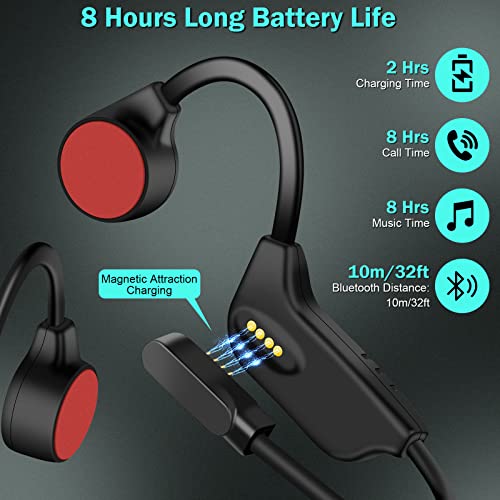 Bone Conduction Headphones, Open Ear Bluetooth Headphones with Mic