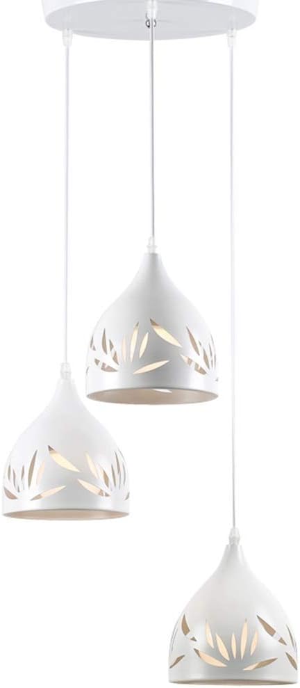 Ironwork Hollow Chandelier Three Modern Hang Lamp Simple