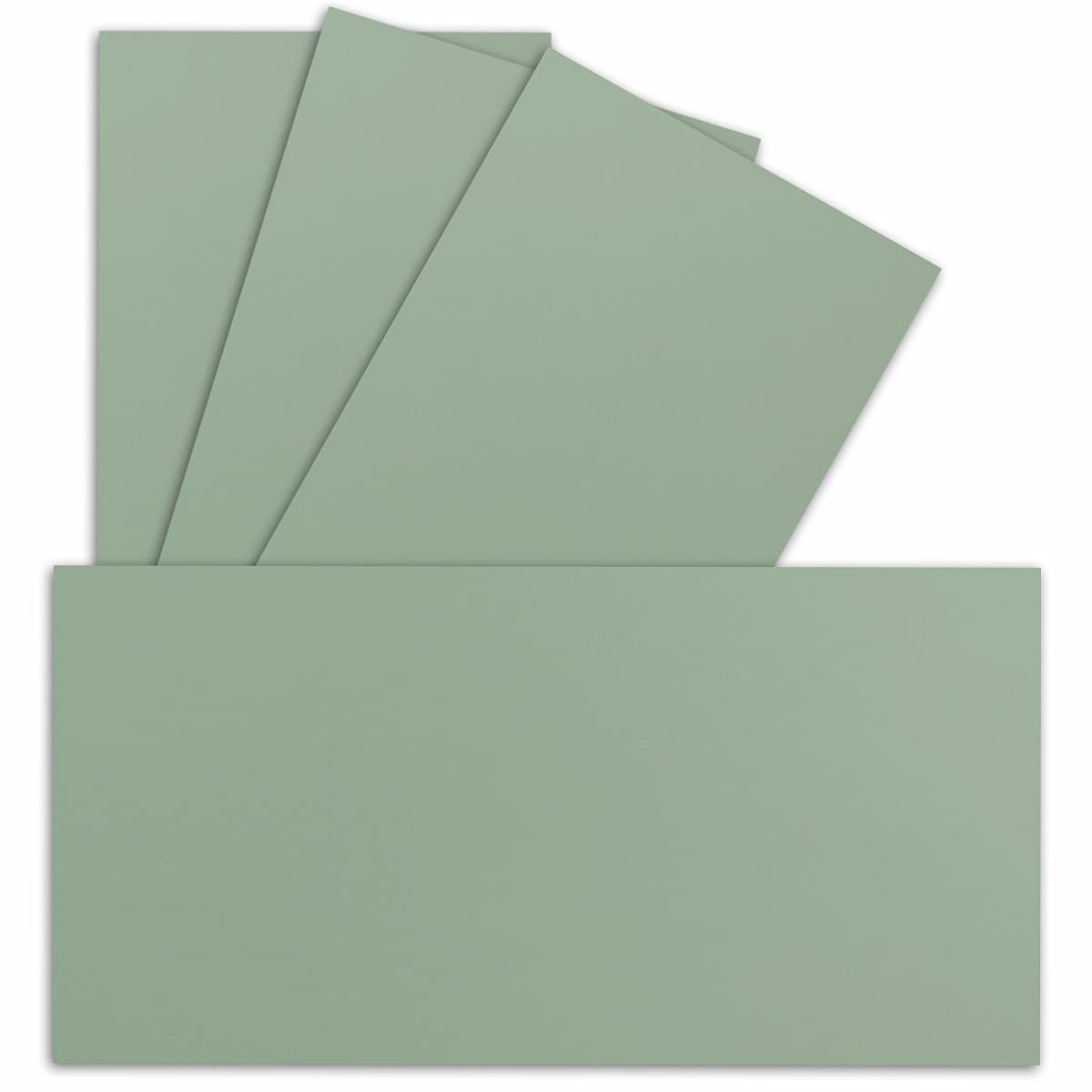 50 single cards DIN long - 9.9 x 21 cm - 240 g m² - Eucalyptus - craft paper - cardboard - ideal for printing greeting cards and invitations