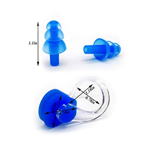 image for INFIN 7 Sets Waterproof Silicone Swimming Ear Plugs and Nose Clip Plug