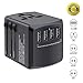 International Travel Adapter, MINGTONG 3 USB & 1 USB C Worldwide Universal Travel Power Plug Adapter, All in One European Power Electrical Adapter for Travel Type C Type A Type G for UK Japan China EU