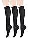 Yomandamor Women's Mild(8-15 mmHg) Compression Socks(3 Pair Packs) Size 9-11 (Assorted)