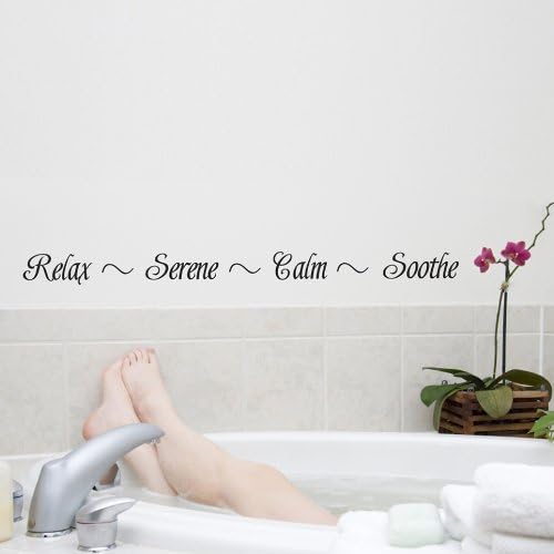 Relax ~ Serene ~ Calm ~ Soothe Removable Bathroom Wall Decals Sticker