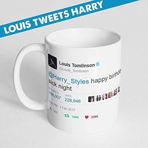 Coffee Mug Louis Birthday Tweet to Harry Coffee Cup Louis Tomlinson Harry Styles Louis Tweets Harry Mug Larry Stylinson Larry Mug