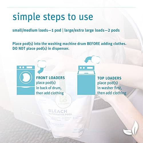 Grab Green Bleach Alternative Pods, 132 Count, Chlorine Free, Fragrance