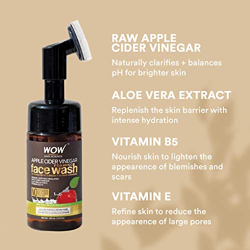 wow skin science wow apple cider vinegar foaming face wash cleanser
