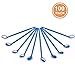 TENFLY 100pcs Disposable Dental Exam Mouth Mirrors Oral Dental Mirror Plastic Dental Instrument (Blue)
