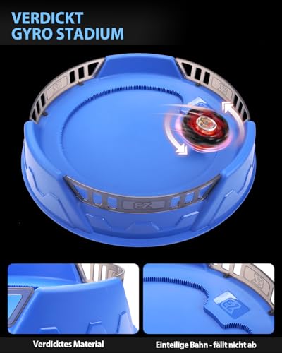 DEZAWRTY X Spinner Set, 6 Battle Spinners, 2 Launchers and Arena for 6 Boys