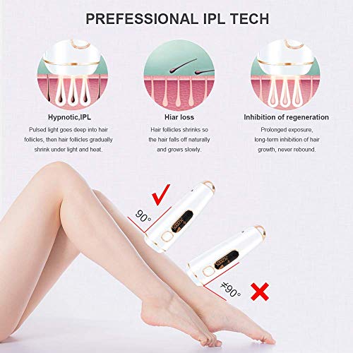 IPL Permanent Hair Remover for Women, 500,000 Flashes Electric Facial Body Professional Painless Hair Remover Device Use at Home