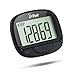 U-Trak Simple Pedometer with Clip Step Counter Tracking Accurate Steps/Walking Distance in Miles/KM/Calories Large LCD Display Portable Fitness Tracker for Walking Running Outdoor Sports Black
