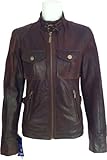 Ladies Brown crunch real leather Jacket #F1 (10)