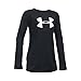 Under Armour Kids Girl's UA Big Logo Long Sleeve Tee (Big Kids) Black/White XS (7 Big Kids)