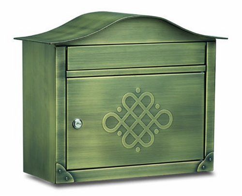 Architectural Mailboxes Peninsula Wall Mailbox, Antique Brass Embossed