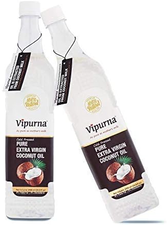 Vipurna Cold Pressed Extra Virgin Coconut Oil 2000 ml (1000ml+1000ml)