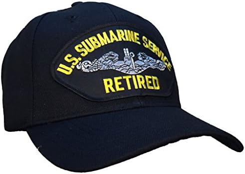 Submarine Service Veteran Hat Black Ball Cap"RETIRED"