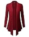 BH B.I.L.Y USA Women's Open Front Drape Hem Lightweight Cardigan Burgundy XX-Large