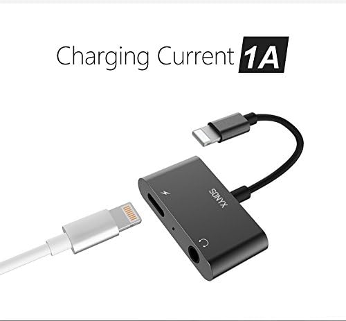 iPhone 7/7 Plus Audio Adapter, Charge Adapter, Earphone Adapter 2 in 1 Lightning 3.5mm Headphone Adapter Cable [No Music Control]for iPhone 7/7 Plus/6s/6/5s/5 (Mocha Black)