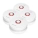 SITERLINK Smoke Detectors Battery Operated, Smoke Alarm with Test-Silence Button, Photoelectric Sensor Fire Alarms Smoke Detectors with LED Lights, UL Listed Fire Alarm for House, GS528A, 4 Packs