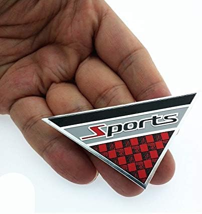 Amazon Co Jp 新しい逆三角形カーステッカースポーツワード3d手紙アルミエンブレムバッジデカールオートカーアクセサリースタイル 車 バイク