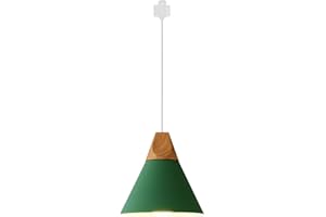 Kiven H-Type Track Lighting, 1-Light Modern H Track Light Pedant with Iron Lampshade for Kitchen Island Cafe Bedroom,Green Finish