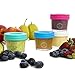 Glass Baby Food Storage Containers - Set contains 6 Small Reusable 4oz Jars with Airtight Lids - Safely Freeze your Homemade Baby Food