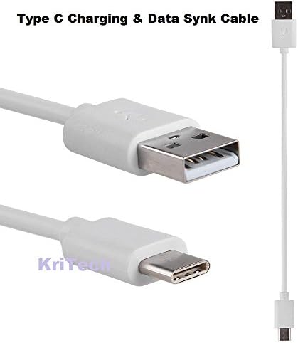 KriTechKriTech USB Type C Charging and Data Sync Power Bank Short Length Cable for OnePlus 2 3 3T 5, Google Nexus 5X 6P, Lumia 950, LG G5, Asus Zen AiO, Letv (White)