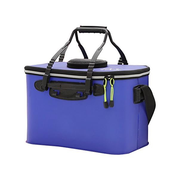 BOSSXIN-EVA-Waterproof-Fishing-Water-Bucket-Portable-and-Easy-Cleaning-Fishing-Bait-Storage-Box-with-Breathable-Mesh-Top-Pocket-Perfect-for-Fishing-Camping-HikingTraveling-Car-Washing