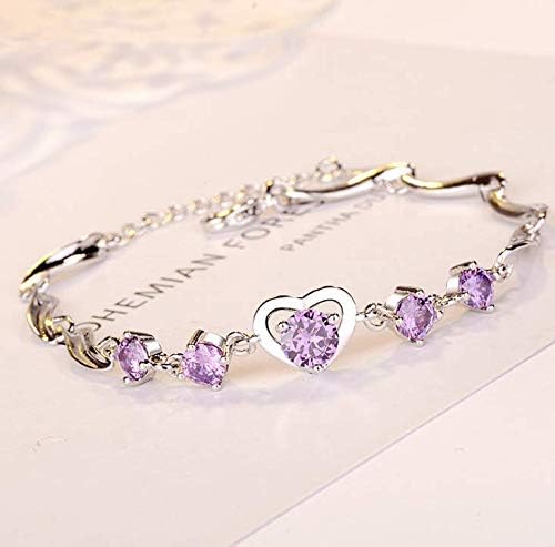 Casadeiy Fashion Girls Heart Bracelet Lady Chain Women Jewelry Gifts (O)