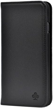 PORTER RILEY - Leather Case for Huawei Mate 20 Pro. Premium Genuine Leather Stand/Cover/Wallet/Flip Case (Pure Black)