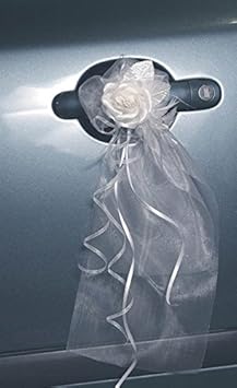 Autoschmuck Autotürschmuck Blütenschmuck Hochzeit weiss 2Stk.