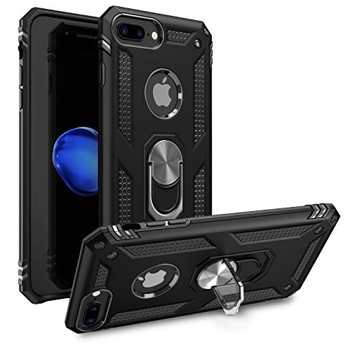 iPhone 7 Plus Case | iPhone 8 Plus Case [ Military Grade ] 15ft. Drop Tested Protective Case | Kickstand | Wireless Charging | Compatible with Apple iPhone 8Plus / iPhone 7 Plus Case - Black