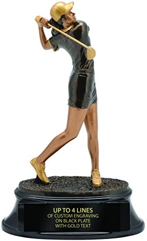 Power Female Resin Golf Trophy, 10.25"