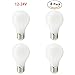 LED A19 E26 Bulb 40W Equivalent 3000K 12V-24V E26 A60 Base LED Light Bulbs 4W 400Lumen 360 Degree A60 LED Ceiling Fans Camper Marine Bulb Not Dimmable, 4 Pack