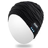 Qshell Mens Womens Outdoor Bluetooth Music Beanie Hat with Stereo Speaker Headphones Microphone Hands Free and Rechargeable Battery for Cell Phones, iPhone, iPad, Tablets, Android Cellphones