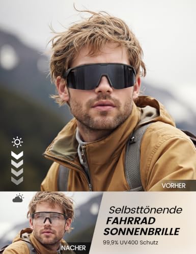 Lamicall Cycling Glasses Men Quick Glasses Women – [3S Self-Toning] [28g TR-90 Ultralight] Sunglasses Bicycle with Adjustable Nose Pad & Temple, UV400 Running Glasses Sports Glasses for Cycling