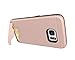 Galaxy S7 Armor Case With Card Holder and Kickstand Wire Drawing Shockproof Shell For Samsung S7 Protective Cover (Rose Gold)
