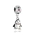 LovelyJewelry Penguin Charm White Drip Gum scarf colorful crystal Beads For Bracelet